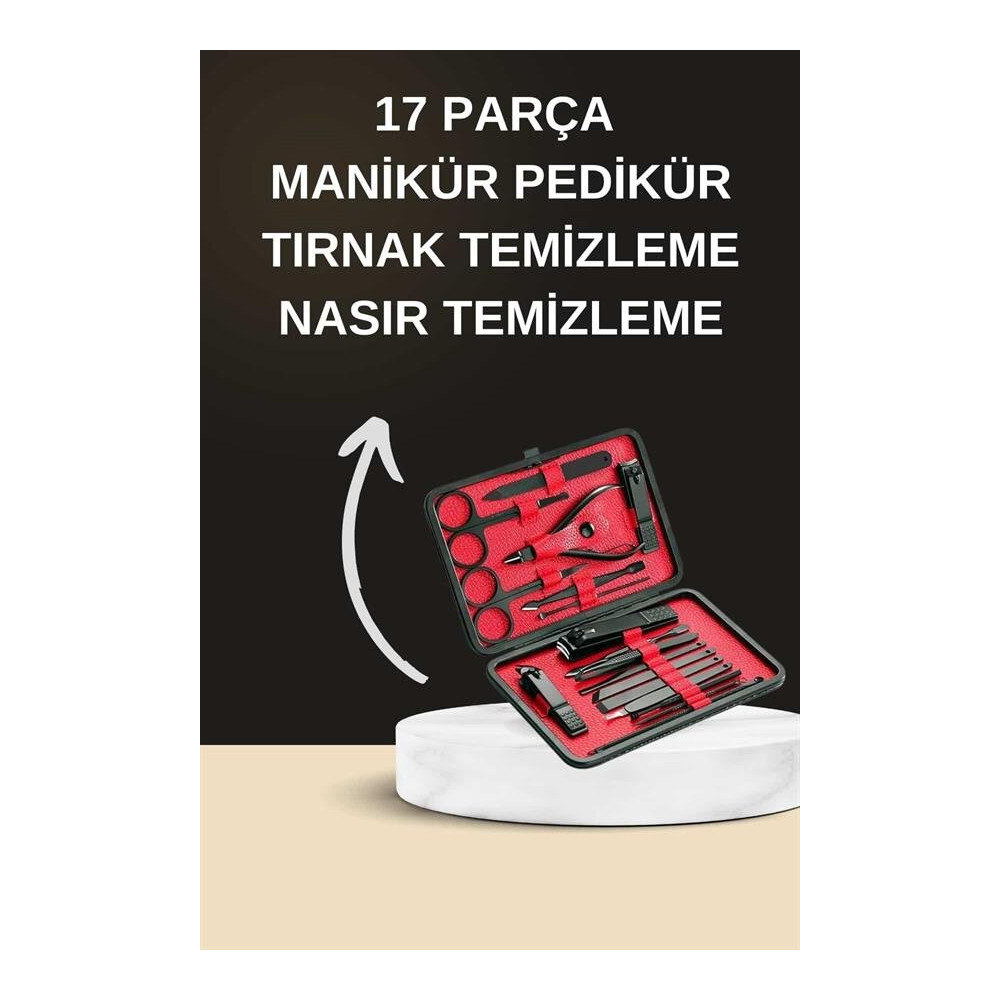 Elektrikli Manikür Pedikür Seti İkili Set 17 Parça Tırnak Bakımı Nasır