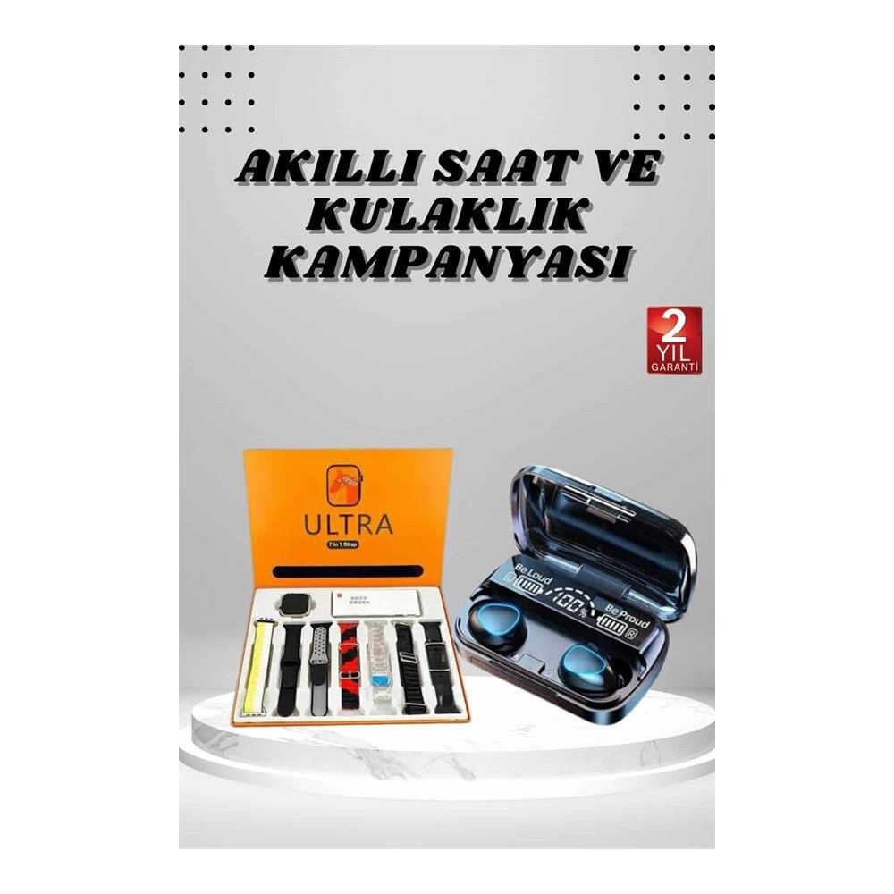 Yeni Model Akıllı Saat ve Kulaklık Kampanyası Nabızz Ölçer Bluetooth B