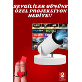 Sinema Projektörü Android HDMI USB WİFİ Ses Çıkışlı Ayaklı Projeksiyon