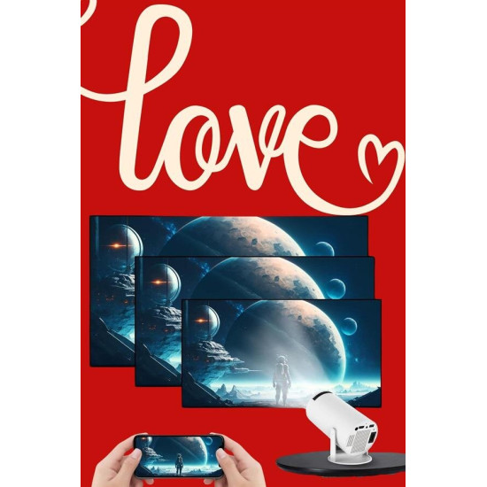 Sinema Projektörü Android HDMI USB WİFİ Ses Çıkışlı Ayaklı Projeksiyon