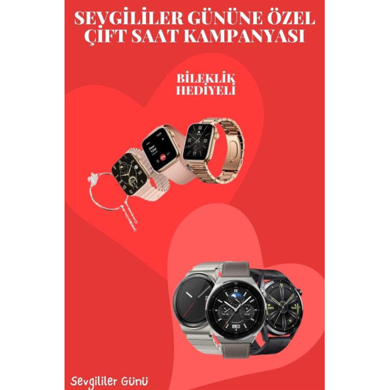 Sevgiliye Özel Yeni Nesil Akıllı Saat Çiftlere Özel Kampanya Çift Saat