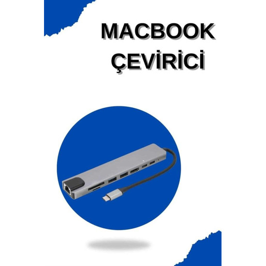 Type-C Çoklu Dönüştürücü – Alüminyum Gövde Hızlı Veri Aktarımı ve Şarj