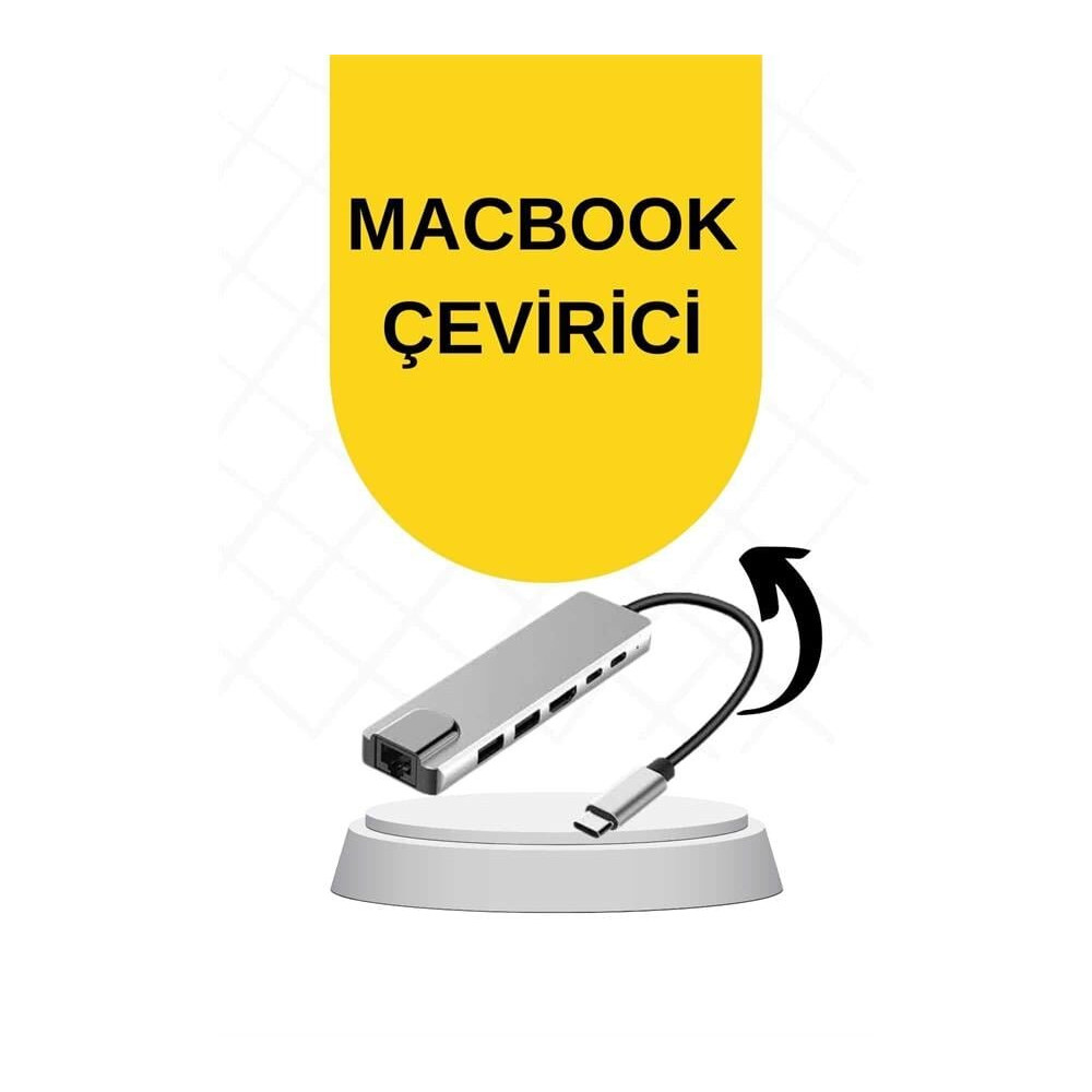 Macbook Pro/air Uyumlu USB Type-C 8 In 1 Hub Dönüştürücü Çevirici Çokl