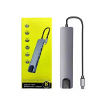 Macbook Pro/air Uyumlu USB Type-C 8 In 1 Hub Dönüştürücü Çevirici Çokl