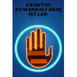 Pilli Led Işık Araç Camı İçin Uzaktan Kumandalı El Simgesi