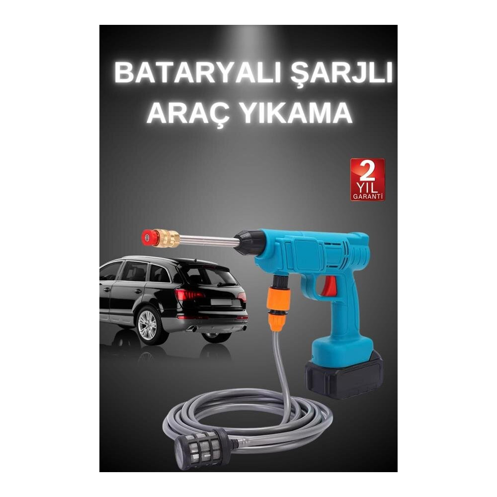 Akülü Araba Yıkama Makinesi 21V Güçlü Basınçlı ve Çift Akülü Taşınabil