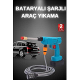 Akülü Araba Yıkama Makinesi 21V Güçlü Basınçlı ve Çift Akülü Taşınabil