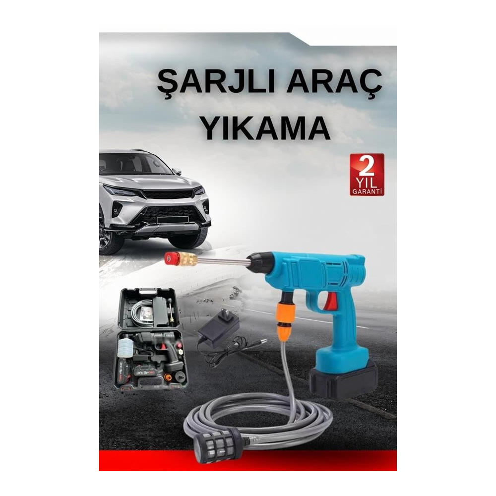 Şarjlı Oto Yıkama Bahçe Sulama Tabancası Makinesi Yüksek Basınçlı