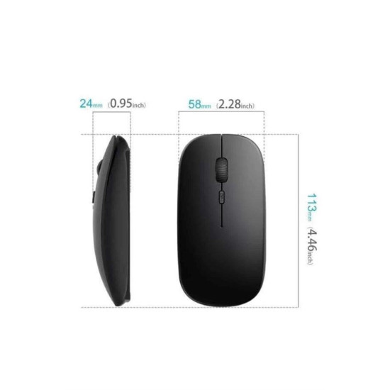 Siyah Wireless Kablosuz Sessiz Mouse Bluetooth Bağlantılı