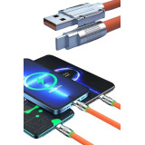 Android ve İOS Uyumlu 180 Derece Type-c Şarj Kablosu