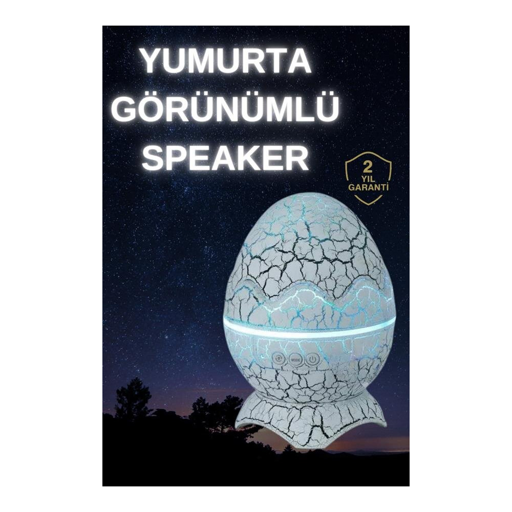 Dinozor Yumurtası Gece Masa Lambası Bluetooth Hoparlör 14 Renk Seçeneğ