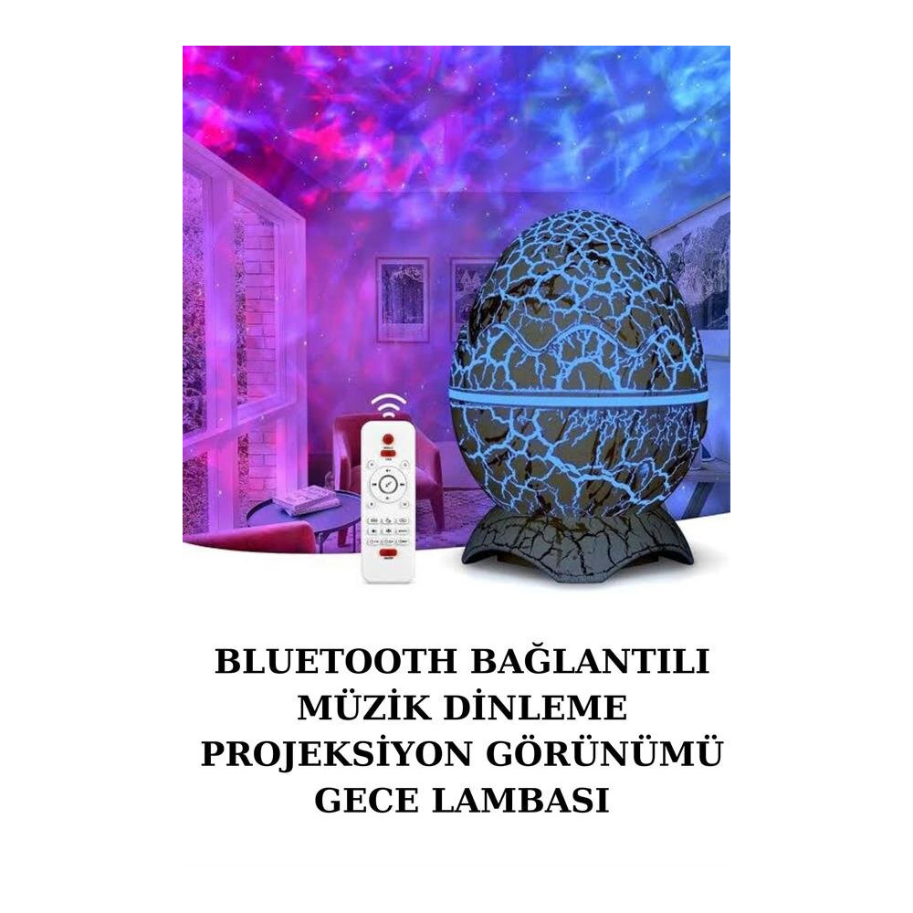 Yumurta Şeklinde Su Dalgalı Bluetooth Speaker Lamba Renkli Şarjlı