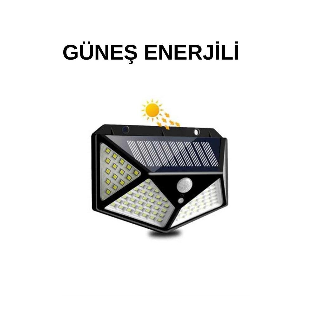 Solar Sensörlü Duvar Lambası Bahçe Lambaso Parlak Beyaz Işık Suya Daya