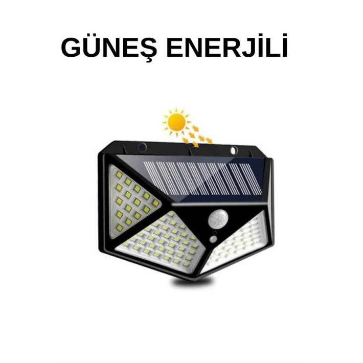 Solar Sensörlü Duvar Lambası Bahçe Lambaso Parlak Beyaz Işık Suya Daya