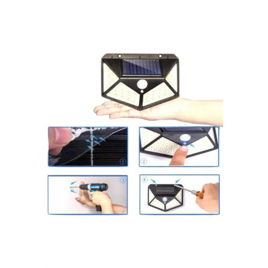 Bahçe Lambası Bahçe Aydınlatma Sensörlü Suya Dayanıklı 100 Led