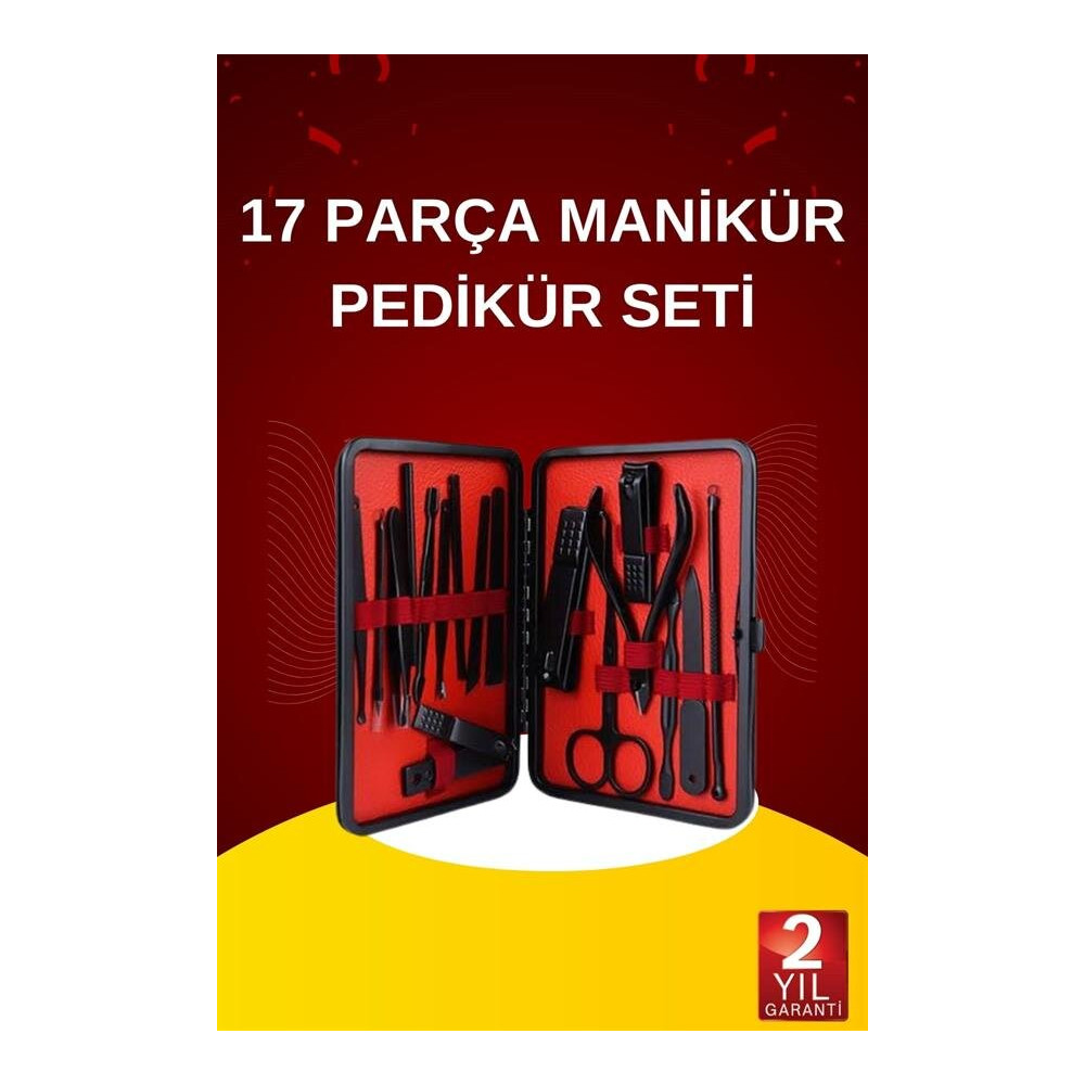 17 Parça El Ayak Bakım Seti Tırnak Temizleme Manikür Pedikür Cımbız Tö