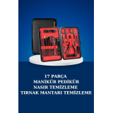 17 Parça Manikür Seti Taşınabilir Özel Çantalı El ve Ayak Bakımı Tırna
