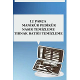 12 Parça El Ayak Temizleme Pense Kir Temizleme Aparatı Kaş Cımbızı