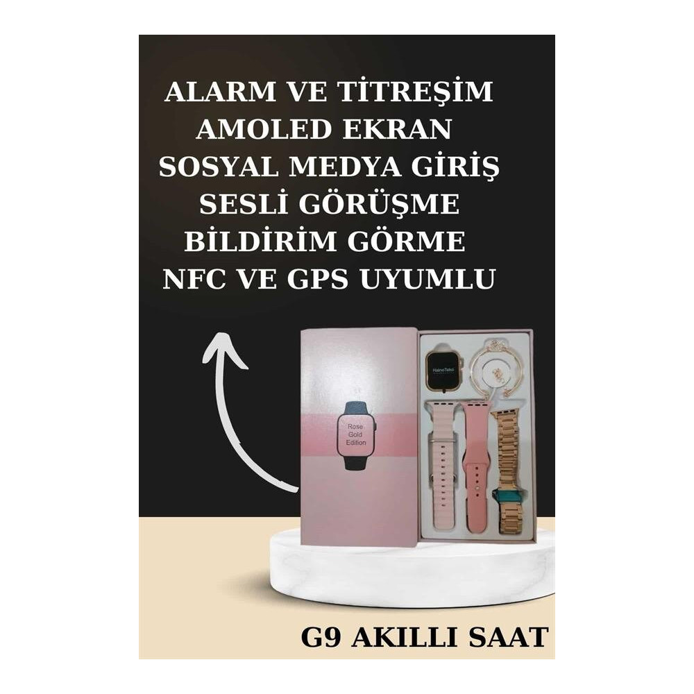 Nabız Ölçer Hediye Bileklikli Akıllı Saat ve Dijital Göstergeli Blueto
