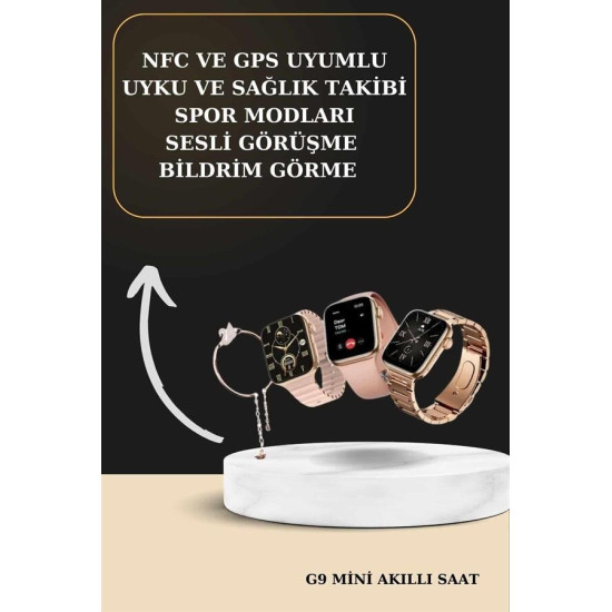 3 Kordonlu Pembe Amoled Ekran Akıllı Saat ve Yeni Nesil Pro Kablosuz B