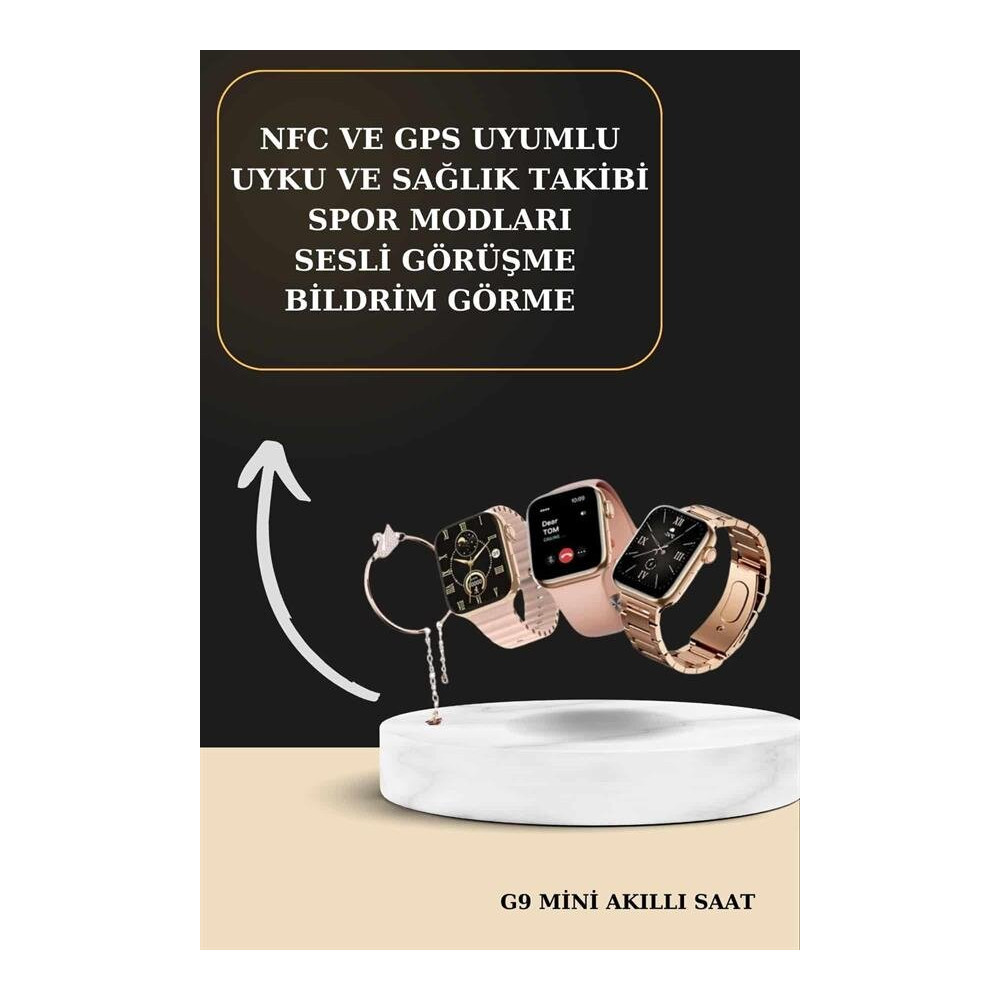 3 Kordonlu Pembe Amoled Ekran Akıllı Saat ve Yeni Nesil Pro Kablosuz B