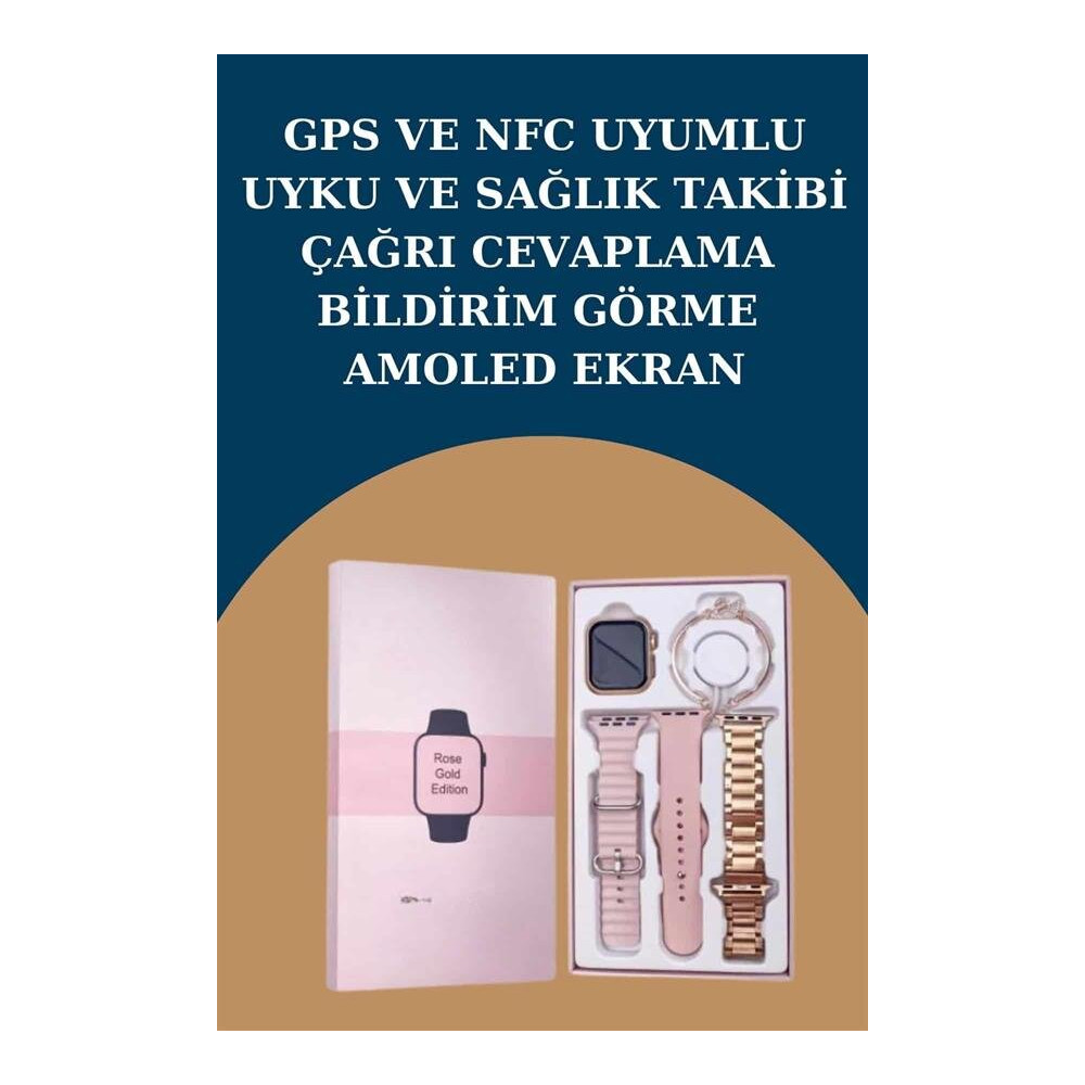 Kadınlar İçin 3 Kordonlu Akıllı Saat ve Dijital Göstergeli Powerbankli