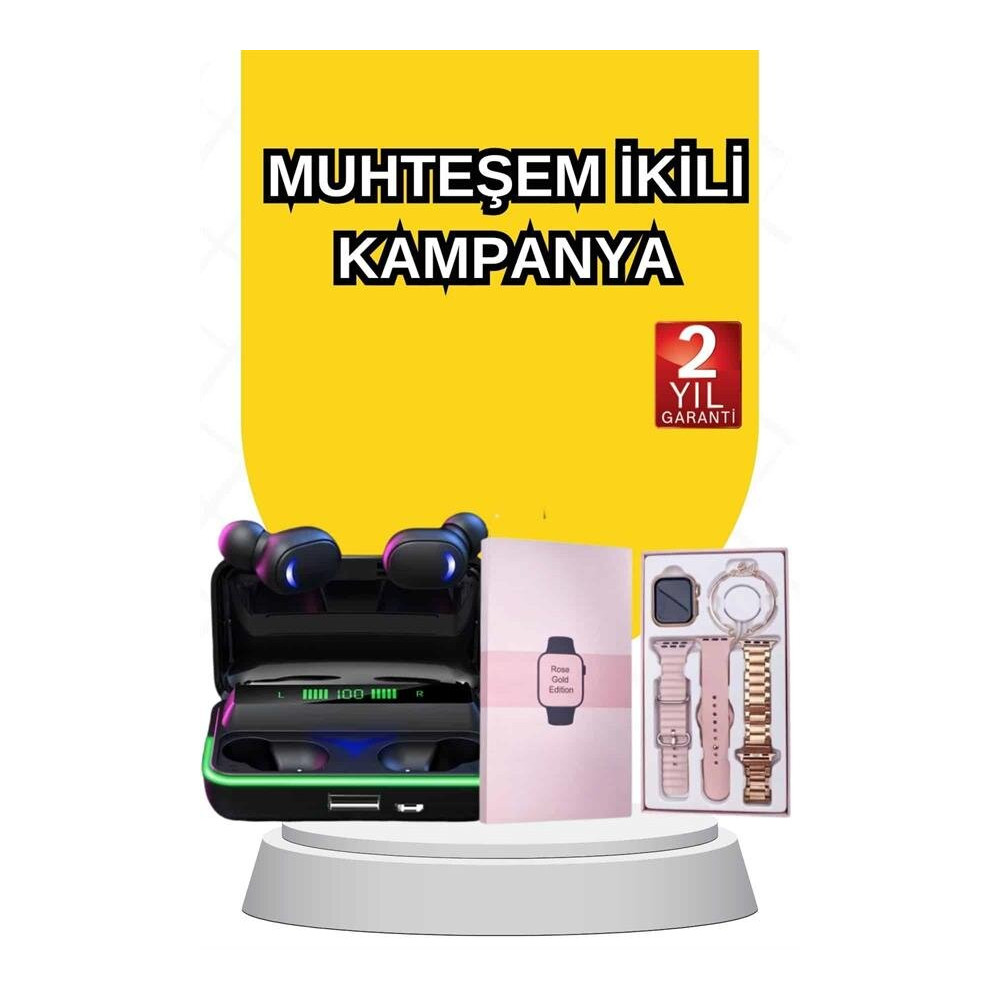 Kadınlara Özel Bileklik Hediyeli Akıllı Saat ve Dijital Göstergeli ANC