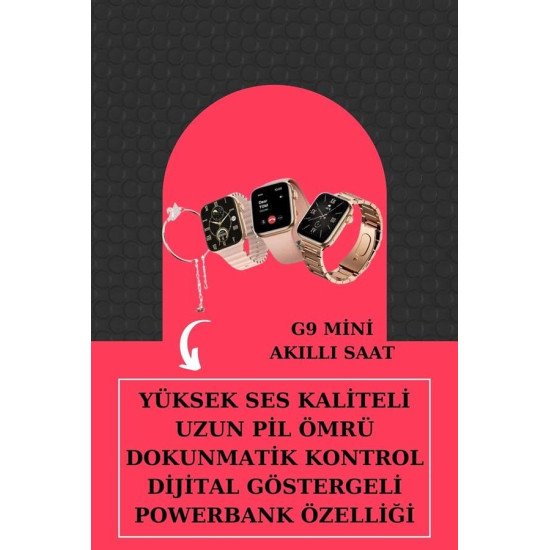Aksesuar Hediyeli Akıllı Saat ve Dijital Göstergeli Powerbankli Blueto