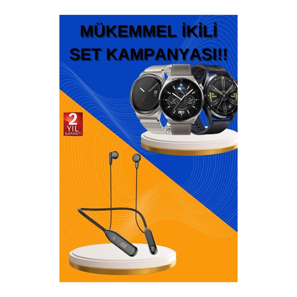 Alarm ve Titreşim Özellikli Akıllı Saat ve Mikrofonlu Kablolu Bluetoot