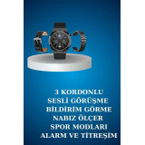 Alarm ve Titreşim Özellikli Akıllı Saat ve Mikrofonlu Kablolu Bluetoot