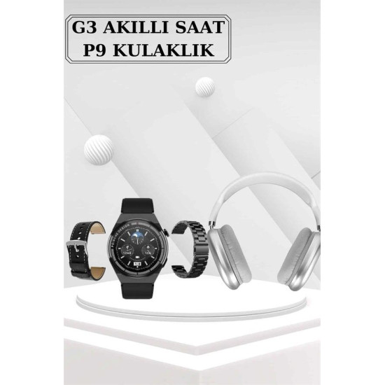 AMOLED Ekranlı Akıllı Saat – 3 Kordon Seçenekli Suya Dayanıklı Kalp At