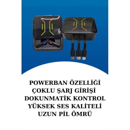 Dijital Göstergeli Bluetooth Kulaklık ve Bildirim Görebilen Akıllı Saa
