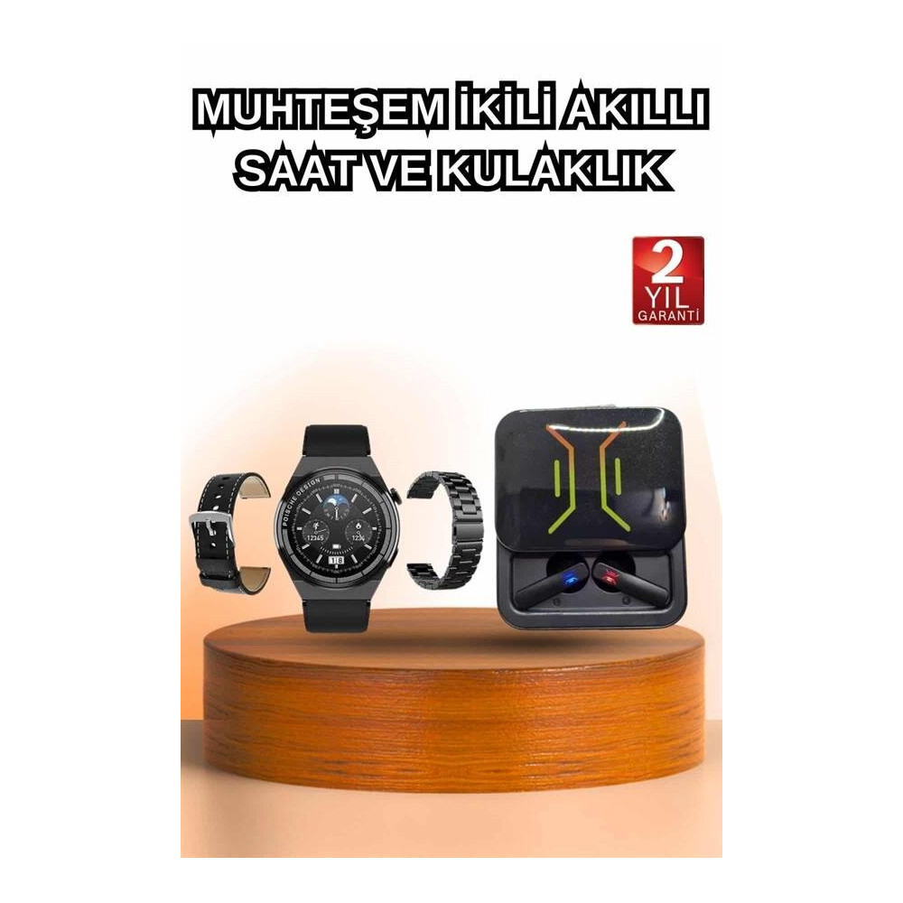 Dijital Göstergeli Bluetooth Kulaklık ve Bildirim Görebilen Akıllı Saa
