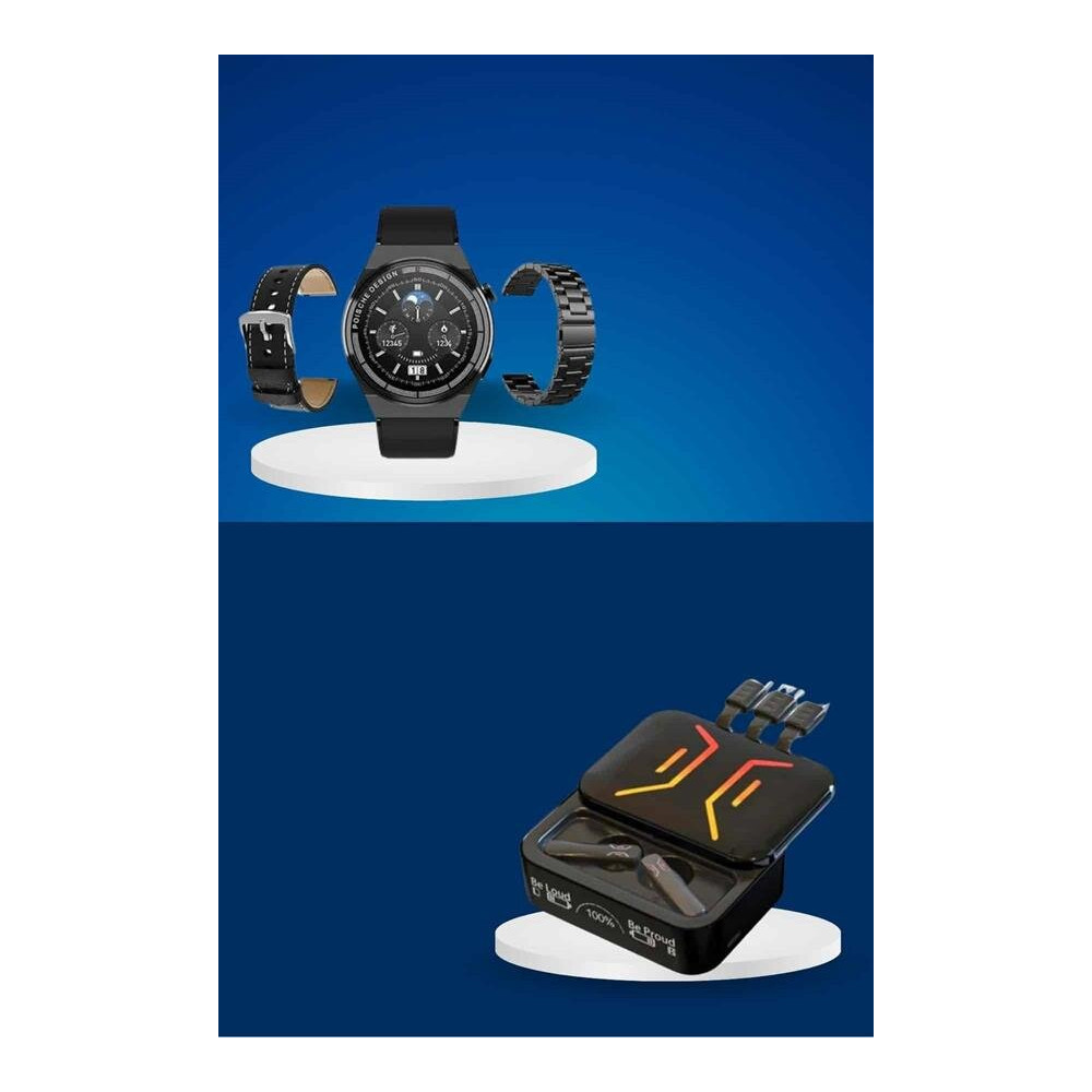 Dijital Göstergeli Bluetooth Kulaklık ve Bildirim Görebilen Akıllı Saa