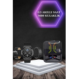 Dijital Göstergeli Bluetooth Kulaklık ve Bildirim Görebilen Akıllı Saa