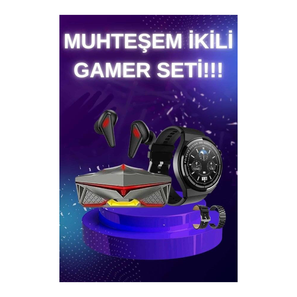 ANC Özellikli Bluetooth Kulaklık ve Amoled Ekran Akıllı Saat Uyku ve S