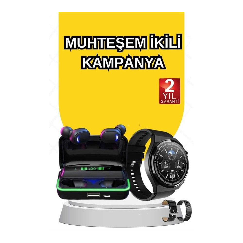 Yeni Nesil Akıllı Saat Ve Bluetooth Kulaklık Titreşim Bildirimleri Uyk