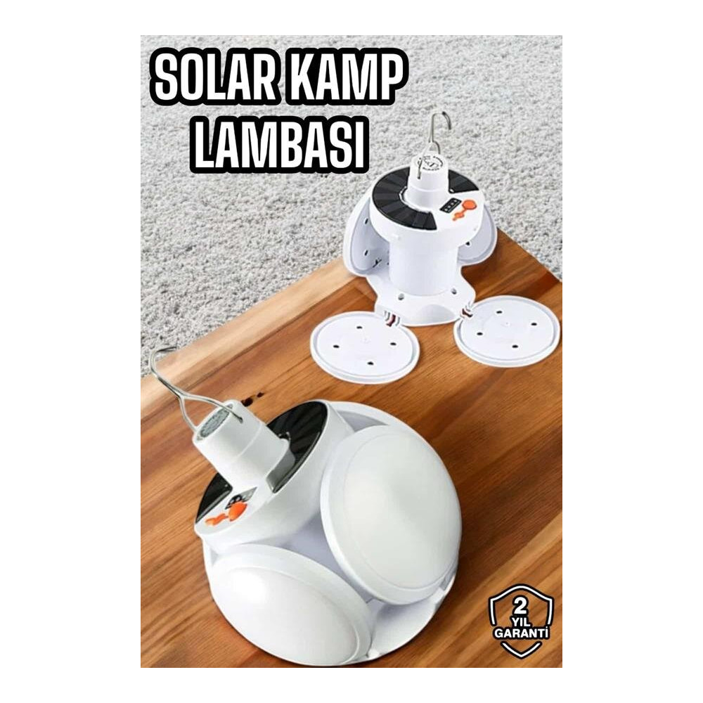 Kamp Lambası Işıldak Beyaz Işık Güneş Enerjili Solar Aydınlatma 5 Kana