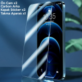 GOR İPhone 12/12 Pro 6.1 Best Full Tempered Cam Ekran Koruyucu 2Adet+T