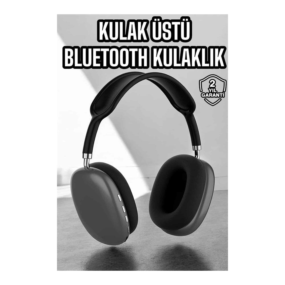 P9 Plus Kulaklık Siyah Bluetooth Bağlantılı Kulak Üstü Kablosuz ANC Öz