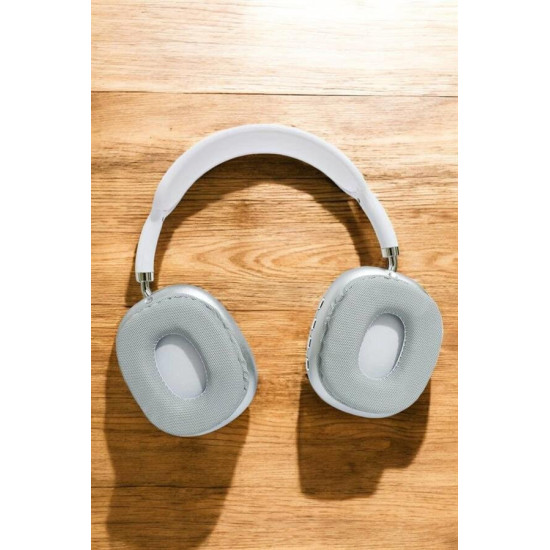 P9 Plus Kablosuz Kulak Üstü Bluetooth Kulaklık Beyaz Mikrofonlu Kulakü