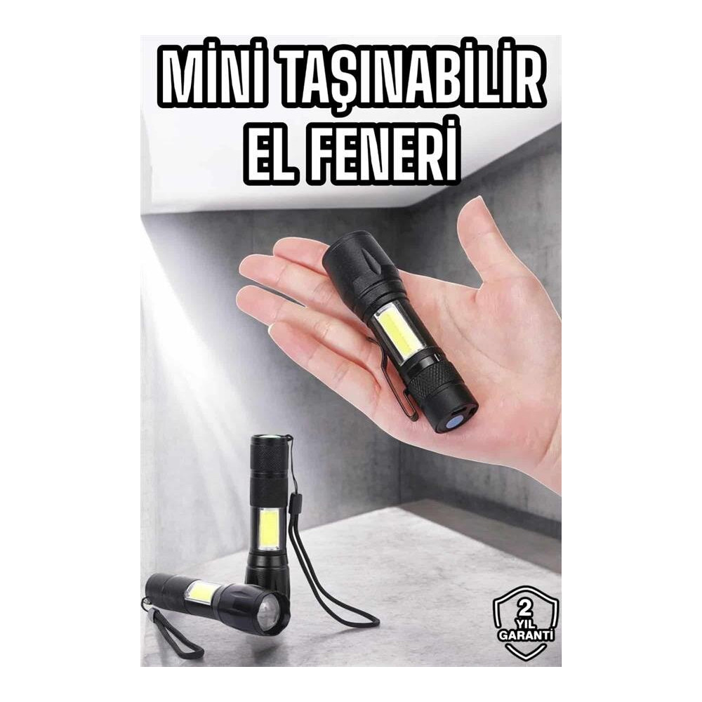 Mini Boy LED El Feneri - 2000 Lümen Su Geçirmez Tasarım