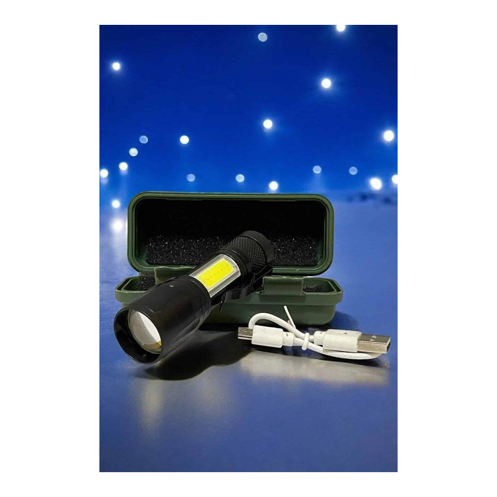 Şarjlı COB LED Anahtarlık Fener – 4 Modlu Manyetik ve Katlanabilir Sta