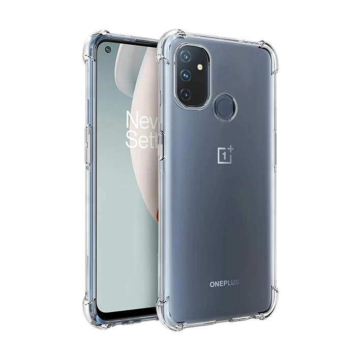 OnePlus Nord N100 Anti-Drop Silikon Kılıf Kamera Korumalı Şeffaf Silik