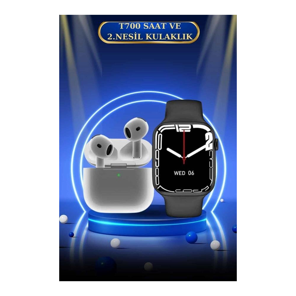 3.Nesil TWS Bluetooth Kulaklık ve Dokunmatik Ekran Akıllı Saat Sesli G