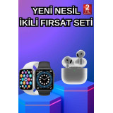 3.Nesil TWS Bluetooth Kulaklık ve Dokunmatik Ekran Akıllı Saat Sesli G