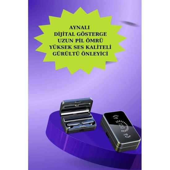 Powerbank Aynalı Bluetooth Kulaklık Ve Akıllı Saat Seti ANC Özelliği D