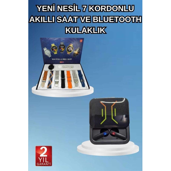 2025 Model Kablosuz Kulaklık ve Yeni Nesil Akıllı Saat Metal Kayış Pla