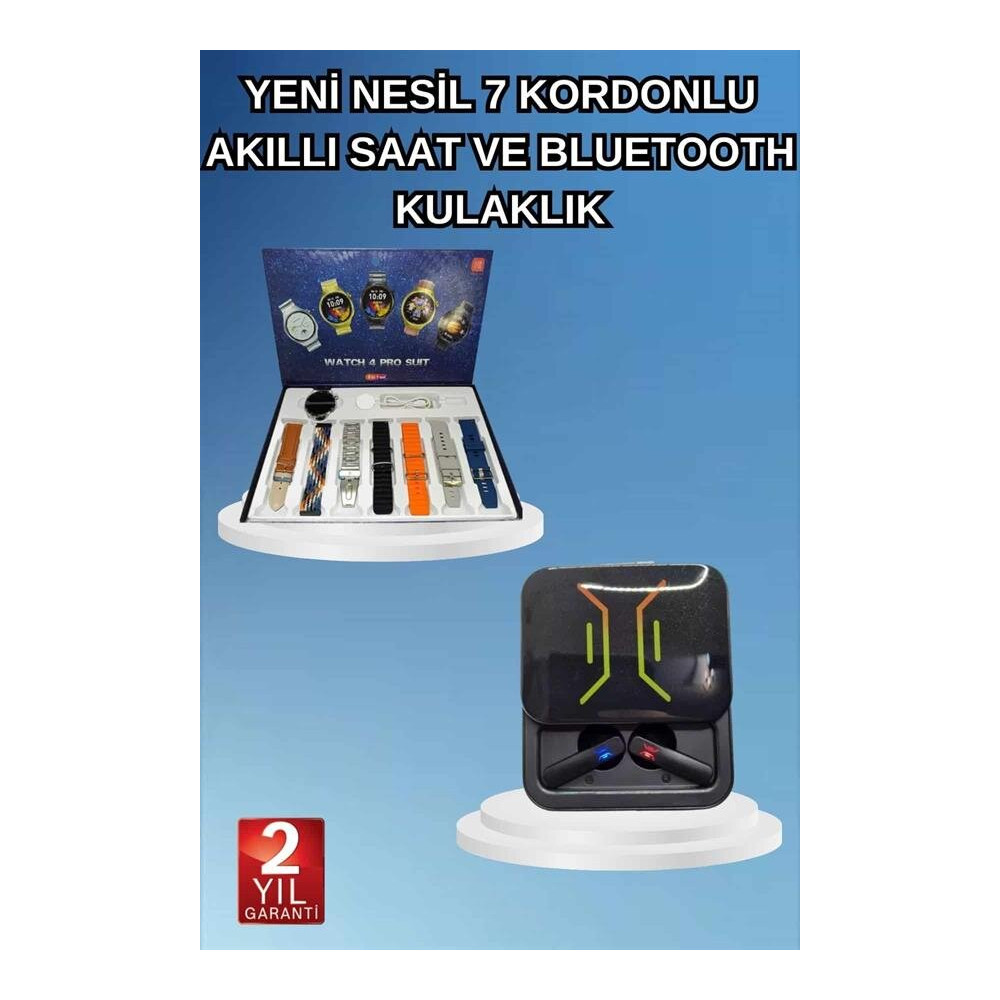 2025 Model Kablosuz Kulaklık ve Yeni Nesil Akıllı Saat Metal Kayış Pla