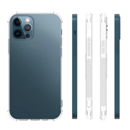 İPhone 12 Pro Max 6.7 Anti-Drop Silikon Kılıf Kamera Korumalı Şeffaf S